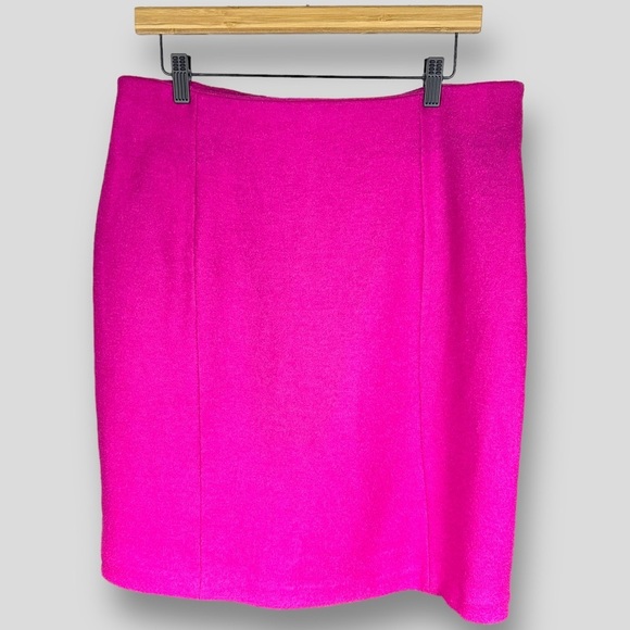Love Moschino Hot Pink Virgin Wool Blend Skirt Sz 12
